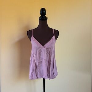 Athleta Racerback Boho V-neck Billowy Organic Cotton Tank Top Size Small